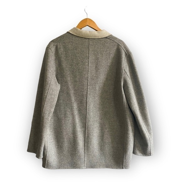 Rag‎ and Bone Mica Wool Felt Reversible Blazer, Gray/Ivory, Size 12 - Picture 4 of 15